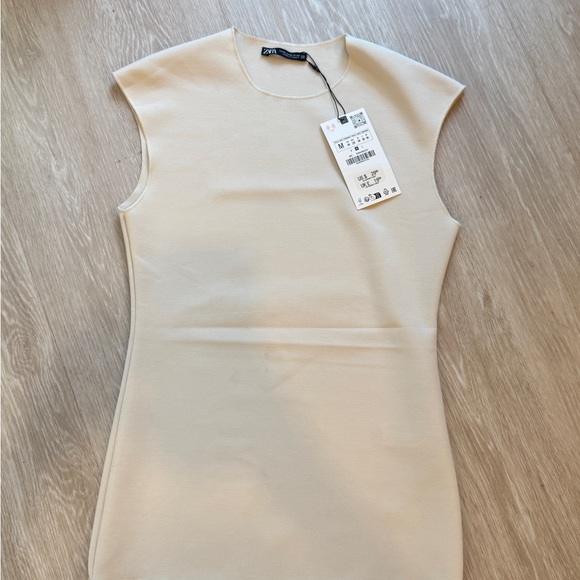 Zara Tops - Zara Cream Fitted Cap Sleeve Bodysuit